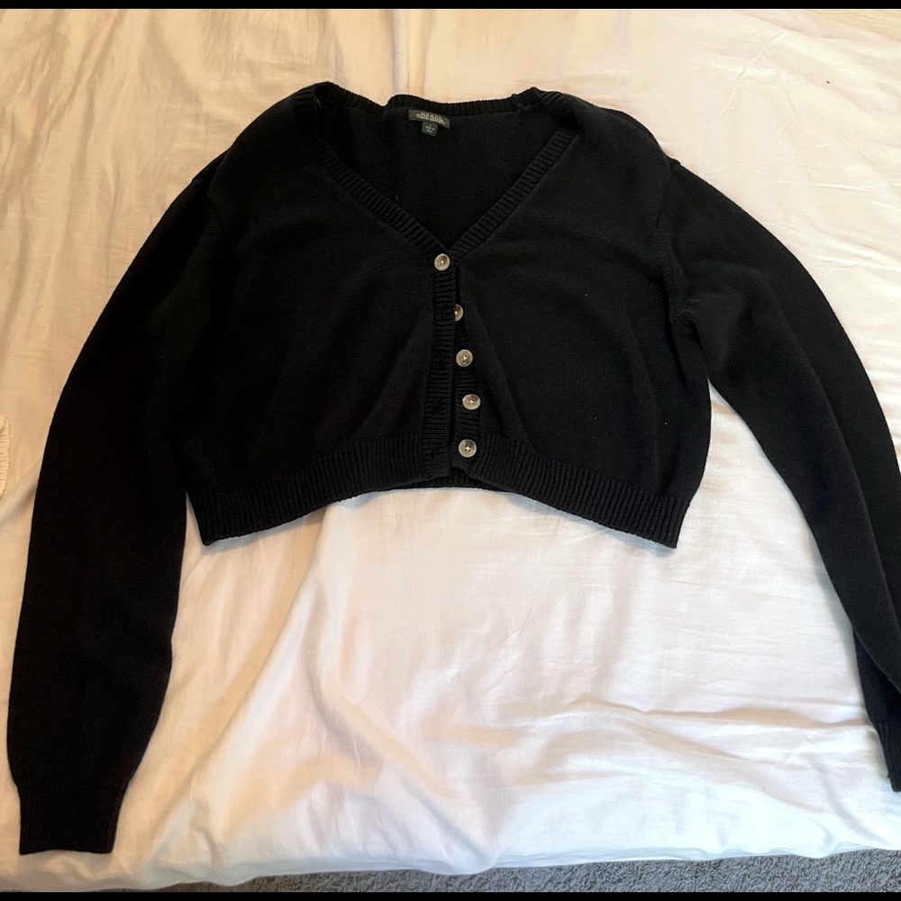 Black cropped cardigan